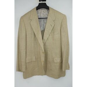 Oxxford Clothes Neiman Marcus Sport Coat Brown Houndstooth Wool Blazer‎ 46